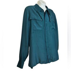 Kate Spade Saturday Teal Silk & Viscose Button Down-Flawed
